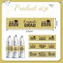 Outus 39 Pcs Graduation Decorations Water Bottle Labels 2026 Congrats Grad Stickers Class of Party Supplies for High School College Nursing Doctorate Graduation Celebration (Gold)