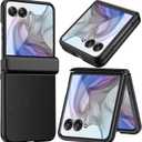 NINKI Compatible for Motorola Razr 2024 Plus Case with Built-in Screen Protector,Hinge Protection Case for Moto Razr 50 Ultra Shockproof Ultra Slim Case for Moto Razr 2024 Plus Black