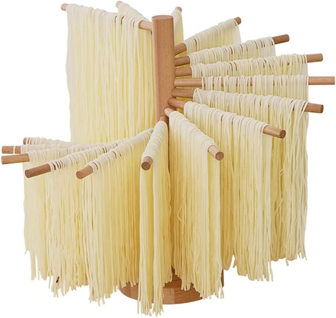 Kandishiex Pasta Drying Rack, 16-Arm Spaghetti Dryer Stand for Homemade Noodles, Quick Setup Kitchen Pasta Hanger for Fresh Pasta Drying and Storage