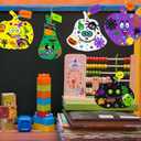 Winlyn 36 Sets Halloween Craft Kits Fall Crafts DIY Halloween Pumpkin Ornaments Art Set Bat Monster Foam Stickers Halloween Arts and Crafts for Kids Classroom Activities Party Favors Trick-Or-Treaters