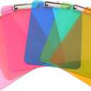 Amazon Basics Colorful, Sturdy, Lightweight Plastic Clipboards, Pack of 6, Letter Size, Assorted Colors