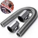 Hypertune 24" Stainless Steel Radiator Flexible Coolant Water Hose Kit W/Cap Clamp Silver