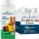 KATE FARMS Organic Kids Nutrition Chocolate Shake, 8g Protein, 27 Vitamins and Minerals, Meal Replacement, Gluten Free, Non-GMO, 8.45 oz (6 Pack)