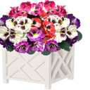 Artificial Flowers for Outdoors,10 Bundles UV Resistant Fake Silk Pansy Flowers,Summer Pansies Faux Plants Outdoor Decorations for Patio,Garden Porch Planters(Mix-Color)