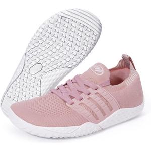 Hike Barefoot Shoes Wide Toe Box Shoes for Women Men Footwear, Minimalist Zero Drop Non-Slip Walking Sneakers, Lightweight Comfortable Casual Shoe Training Running Gym Fashion Sneakers (10.5 Women/9.5 Men, A1-pink)