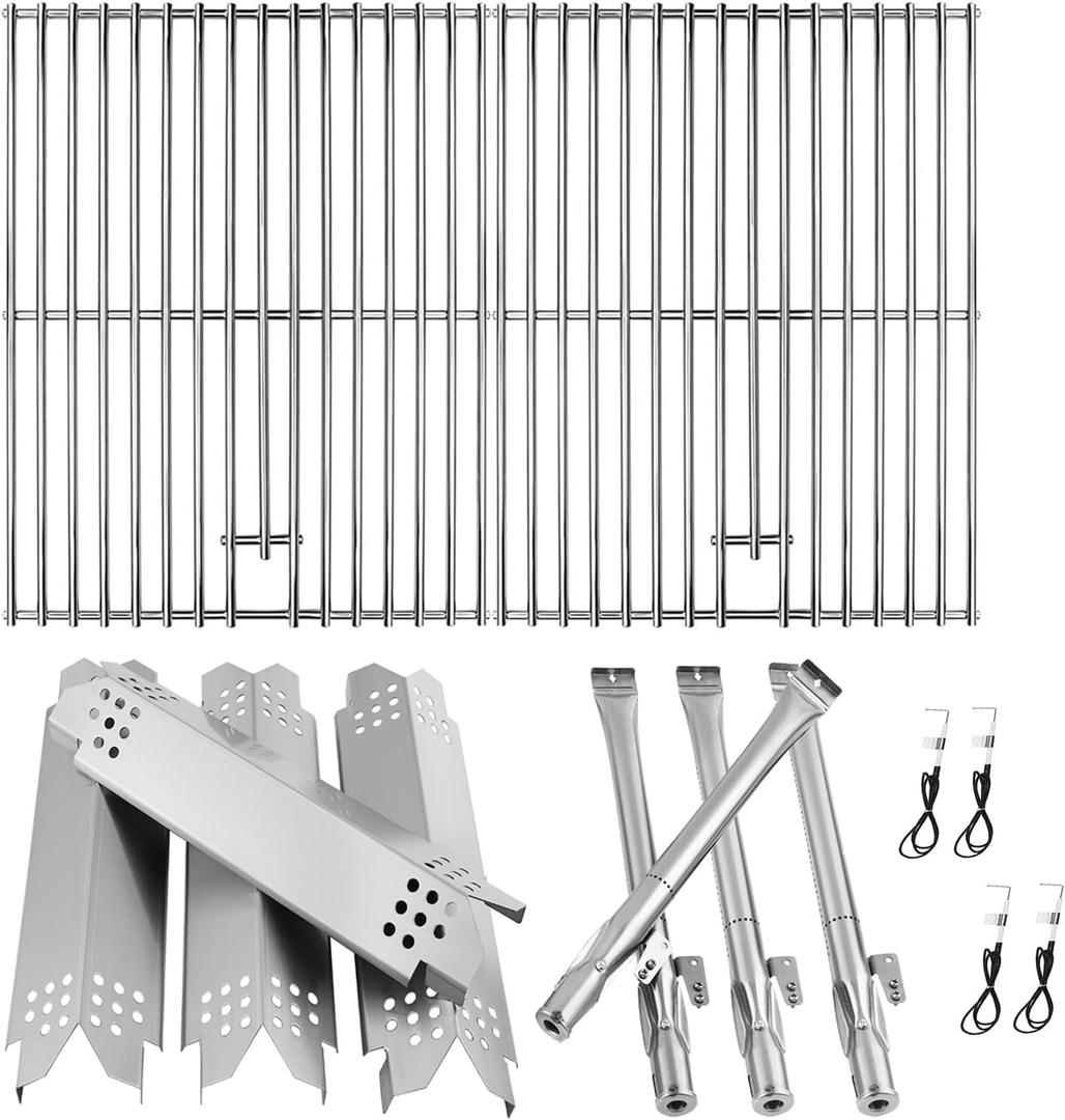 Grill Replacement Parts for Nexgrill 4-Burner 720-0830 720-0830H 720-0830A 720-0830HR 720-0830T, Cooking Grate, Heat Shield and Burner Kit for Nexgrill Replacement Parts 4-Burner 720-0830H