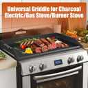 Cast Iron Griddle for Stove Top Griddle for Gas Grill Universal Flat Top for Grill Plate with Extra High Sidewalls for All Gas Grills and 4 Burner Range Oven, 23" x 16" Matte Porcelain Enamel