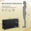 WLIVE Dresser for Bedroom with 5 Drawers, Wide Chest of Drawers, Fabric Dresser, Storage Organizer Unit with Fabric Bins for Closet, Living Room, Hallway, Charcoal Black, 11.81"D x 39.37"W x 21.65"H