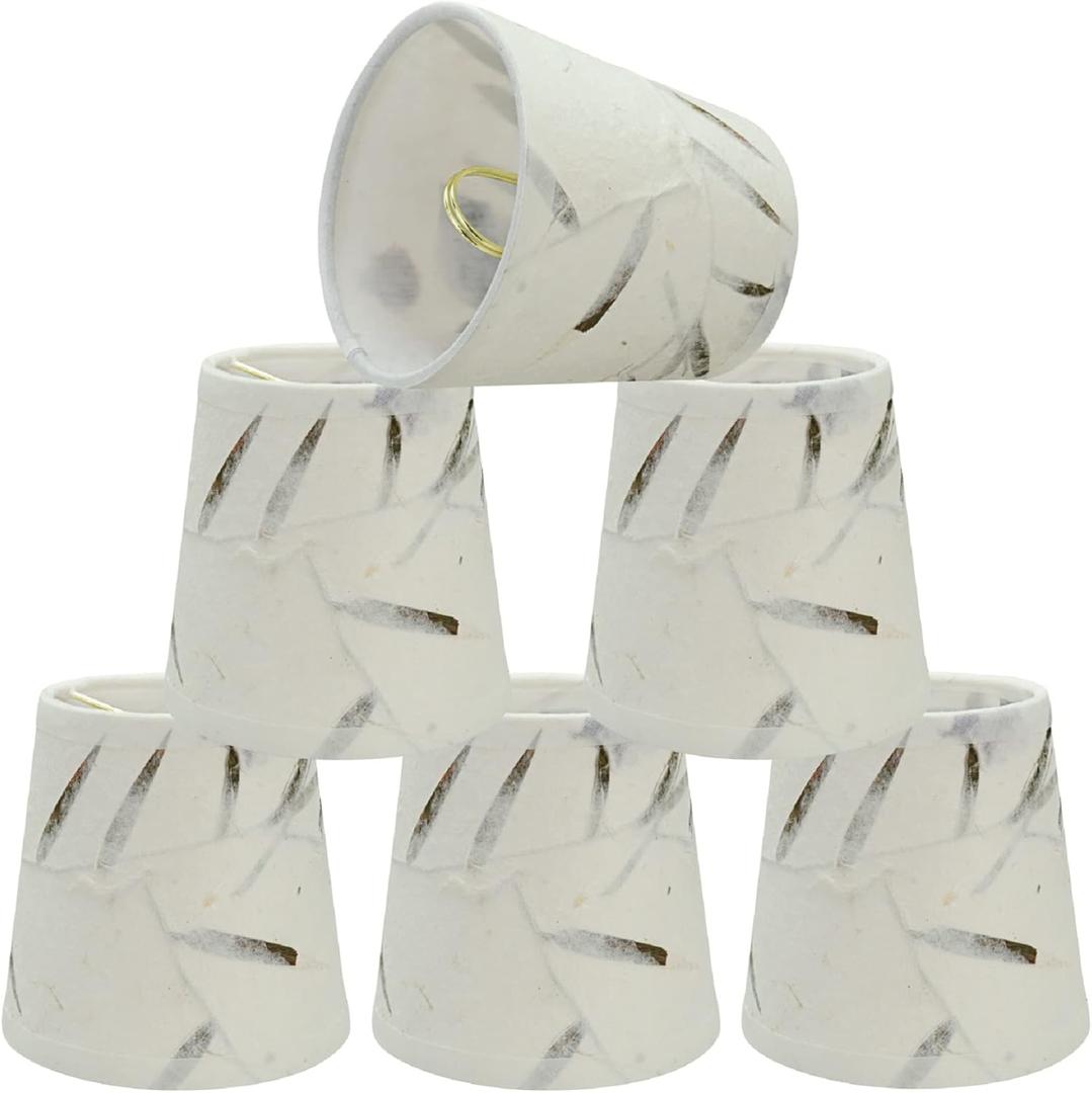 Aspen Creative 32720-6, Empire Clip-On Chandelier Lamp Shade, Off White, 3" Top x 4" Bottom x 4" Slant Height, Set of 6