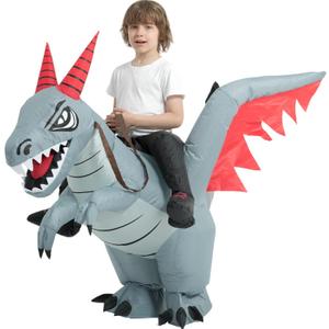 tasanor Blow Up Dragon Costume,Inflatable Costumes for Kids,Inflatable Dinosaur Costume,Halloween Costumes for Girls/Boys (7-10YRS)