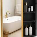 Gold Metal Medicine Cabinet French Design,Bathroom Mirror with Storage, Recessed or Surface Mounted, 2 Adjustable Metal Shelves (Brushed Gold, 16x24)