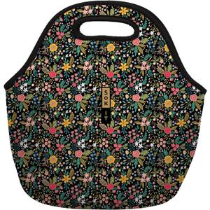 Sok It LunchTote Zippered Bag Insulated Neoprene Caddy (English Garden Picnic, Large 4.5 Quart Lunch Tote)