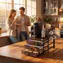120-Pod Coffee Pod Holder with 8 Mug Hooks, 3-Tier Countertop Organizer