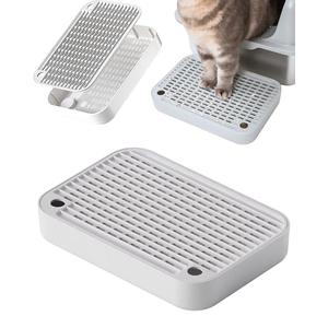 Litter Box Ramp, Litter Box Step, Mesh-Style Filter Tray, Easy Clean Removable Washable PP Pedal, Non-Slip Low Entry for Kittens, Small & Elderly Cats
