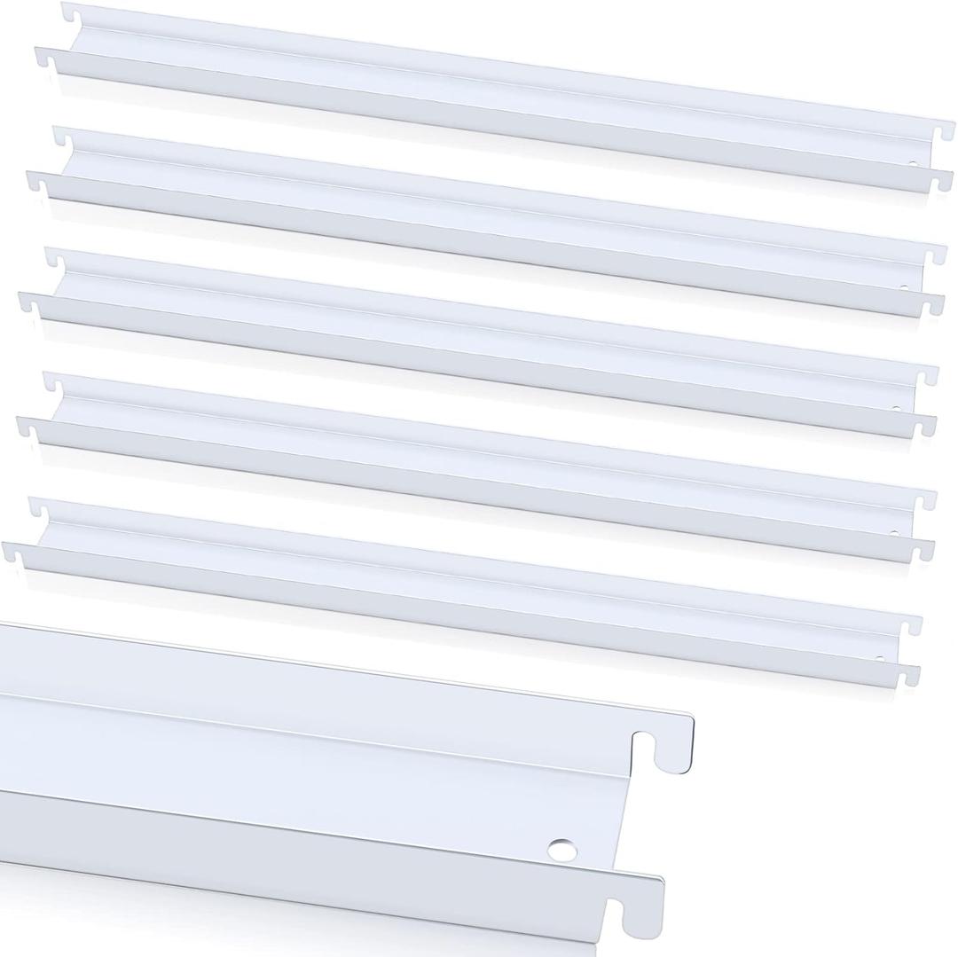 Patelai 6 Pcs Lateral Front to Back File Bar Rails Hanging File Cabinet Rails Stainless Steel Drawer Inserts for Sides Letter Size Folders Office Home, White 15.76 Inches Long