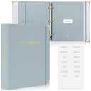 Sturdy Document Organizer Set with Folders - Beautiful Linen 3-Ring Binder Safely Stores All Important Documents & Files in One Place - Easy to Use Expanding Storage Incl. Envelopes, Pockets & Labels, Blue