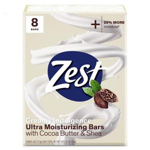 Zest Bar Soap - 8 Bars - Enriched With Cocoa Butter And Shea for Ultra Moisturizing Cleansing - Leaves Your Body Feeling Silky Smooth And Deeply Moisturized (4 Ounce (Pack of 8))
