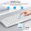 TECKNET Wired Keyboard for MacOS Devices with Dual Interface, Slim Mac Keyboard, Comfortable Ergonomic Typing Angle & Stable Connection for PC/Laptop, Compatible with MacBook, iMac, Mac mini/Pro