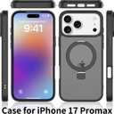 Phone Cover for iPhone 17 Pro Max Case with Stand, Magnetic, Military Grade Protection, Shock Absorption, Lightweight, Scratch Resistant, Matte Finish for iPhone Case 17 Pro Max Black
