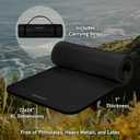 Retrospec Solana Yoga Mat 1" Thick w/Nylon Strap for Men & Women - Non Slip Exercise Mat for Home Yoga, Pilates, Stretching, Floor & Fitness Workouts, Black
