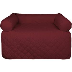 Pet Furniture Protector Non-Slip Water-Resistant Cover for Dogs and Cats with 3-Sided Bolster Soft Fabric - Medium, Cranberry