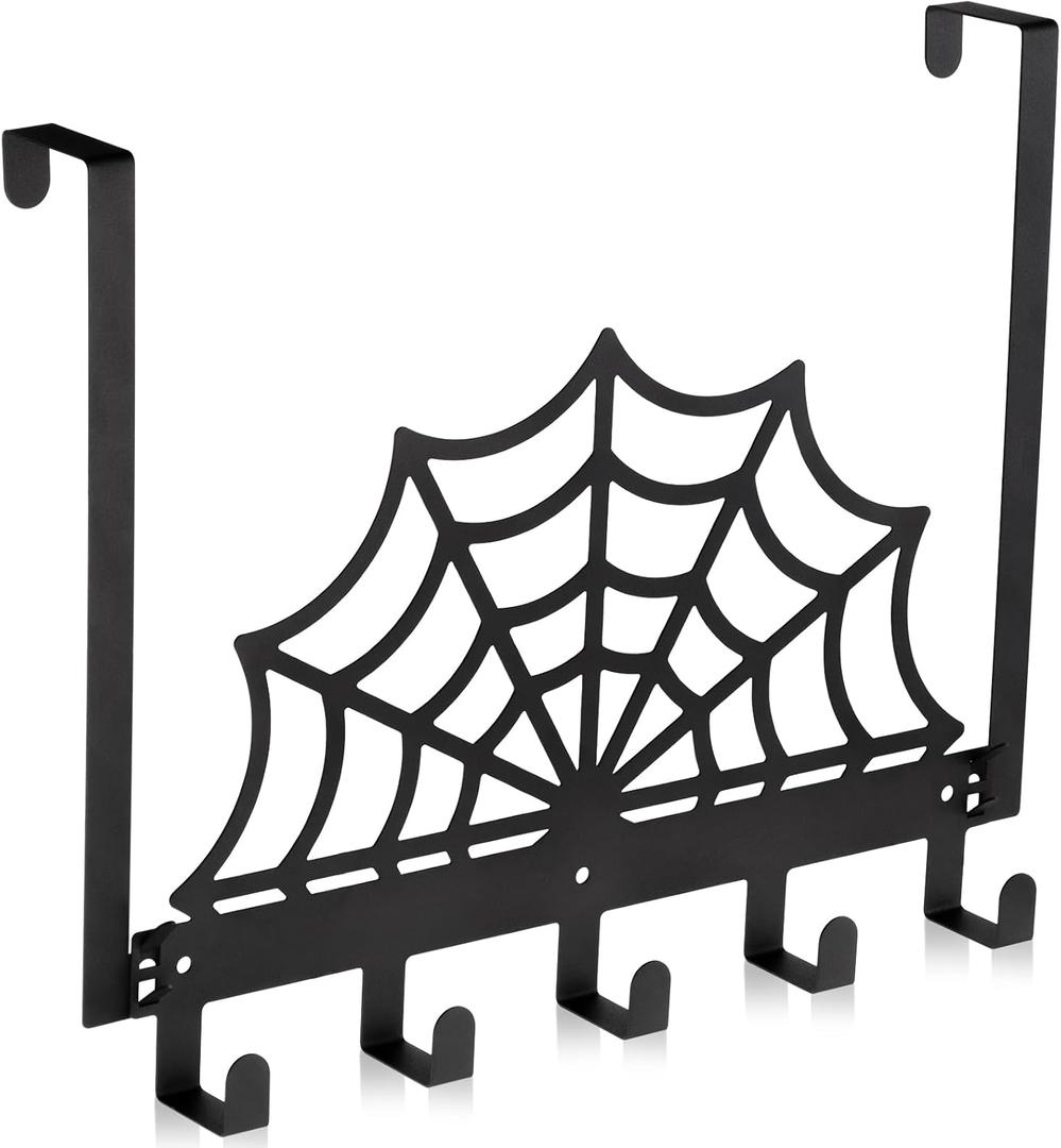 Cobweb Over The Door Hooks Halloween Gothic Bathroom Decor Hanger Wall Mount Rack Holder for Towel, Hat, Coat, Cloth, Keychain, Bag, Home Organizer Cobweb Over The Door Hooks Halloween Gothic Bathroom Decor Hanger Wall Mount Rack Holder for Towel, Hat, Coat, Cloth, Keychain, Bag, Home Organizer