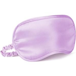 LULUSILK 100% Mulberry Silk Sleep Mask, Lavender Silk Eye Cover for Sleeping, Pack of 1