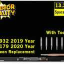 Screen Replacement for MacBook Air Retina A1932 2019 Year / A2179 2020 Year EMC 3302 EMC 3184 MVFH2 MVFJ2 MWTJ2 MWH22 LCD Display Full Assembly Complete Top Assembly 13.3" 2560x1600 (Space Gray)