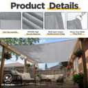 20 x 26 ft Sun Shade Sail for Patio Rectangle 185 GSM Heavy Duty UV Block Canopy Permeable Cover Outdoor Garden Deck Backyard Commercial Grade 95%-98% UV Protection Easy Installation(Gray)