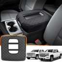 Center Console Cover for Chevy Silverado/GMC Sierra 1500 2500 3500 2014-2018 Tahoe/Yukon/Suburban 2015-2019 Protecting Your Center from Harm Only fit for Bucket Seat Console Leather Armrest Cover