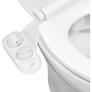 LUXE Bidet NEO 185 Plus - Patented Bidet Attachment for Toilet Seat, Innovative Hinges to Clean, Slide-in Easy Install, Advanced 360° Self-Clean, Dual Nozzles, Feminine & Rear Wash (White)