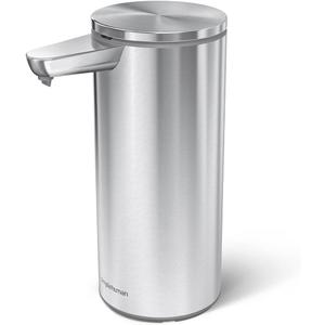 simplehuman 14 oz. Touch-Free Rechargeable Sensor Liquid Soap Pump Dispenser, Brushed Stainless Steel