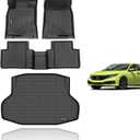 KELCSEECS Floor Mats & Cargo Liner for 2016-2021 Civic Sedan/2017-2021 Civic Si Not Fit Hatchback/Sport/Coupe/Type R Car Mats All Weather Floor Liners Trunk Mat Cargo Mat Civic Floor Mats