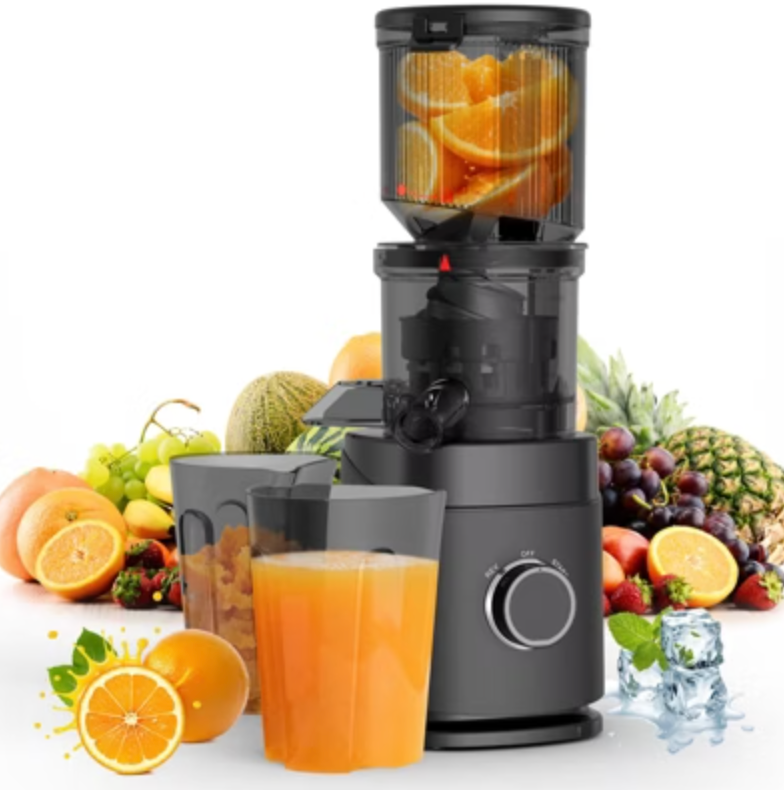 Juicer Machines, 150 Watts Cold Press Juicer with Wide Chute, Slow Masticating Juicers, High Juice Yield for Leafy Greens, Fruits & Vegetables, Easy to Clean