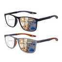 CLASAGA Progressive Multifocal Reading Glasses for Men Photochromic Gray Sunglasses Sports Style Blue Light Blocking Computer Readers (Black&Grey, 2.75, x)