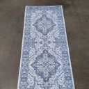 jinchan Runner Rug 2x5 Vintage Hallway Boho Washable Floral Kitchen Runner Rug Retro Accent Non Slip Tribal Distressed Soft Carpet for Bedroom Bathroom Laundry Room Doorway Taupe