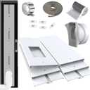 Max 95"Sliding Door Air Conditioner Vent Kit with Screen net & 2 weather strippings Energy Saving Airtight Universal 5.0/5.9 Inch AC Hose Coupler Portable AC Balcony Door Plates kit