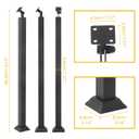 Stair Baluster Post 4 Pack, Black Square Stair Railing Kits Indoor Outdoor, Metal Stair Post with 270 Adjustable Railing Spindles and Base and Screws for Stair, Porch, Deck, Steps