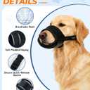 Soft Dog Muzzle for Anti Biting & Barking Secure & Breathable Mesh Mouth Guard for Grooming, Vet Visits, and Walks - Fits Small, Medium, Large Sized Dogs (Black-S)
