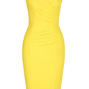 MUXXN Women's 1950's Vintage V Neck Ruched Sheath Formal Pencil Dress, XL