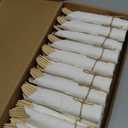 Pre Rolled Napkin and Bamboo Cutlery Set - 30 Sets (120 PCS)Disposable Wrapped Bamboo Utensils (30Compostable Napkins,30Forks,30Spoons,30Knives)-Wooden Silverware/Wrapped Plastic Tableware Alternative