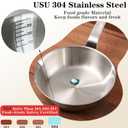 Mini Egg Pan, 304 Stainless Steel Omelet Pan, 5.1Inch Sauce Pan Mini Skillet for Egg Frying Pan, Butter Warmer Small Pot Cooking with 10.5" Scraper