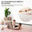 Joypony Baby Playpen with Mat, 50x50 in Small Play Pen for Babies, Toddler Playpen for Apartment, Indoors Play Yard with Soft Breathable Mesh (Beige with Mat)