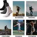 Wildarms Men's 6 Pack Running Socks - Arch Support & Breathable, Moisture-Wicking Cotton Socks for Sports & Outdoor (10-13, Black)