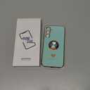 for Samsung Galaxy A25 5G Case with 2 Pack Screen Protector, 360 Rotatable Ring Holder [Luxury Hearts Pattern] Plating Gold Edge Slim Soft Phone Cover Case for Galaxy A25 - Mint