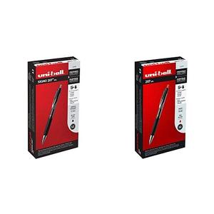 uni-ball 207 Retractable Gel Pens Medium Point, 0.7mm, Black, 12 Pack 207 Retractable Gel Pens Fine Point Micro Tip, 0.5mm, Red, 12 Pack