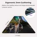 Knseva. Large Gaming Mouse Pad with Stitched Edges, California Sierra Nevada Lake Tahoe Rocky Mountains Landscape, Anti-Slip Rubber Base & Smooth Fabric Surface XXL Extended Desk Mat (Blue Water)