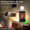40 Watt E12 Candelabra Base Round Bulbs,G50 Light Bulbs for Full Size Scentsy Warmer,Chandelier,Decorative Vanity Lights,Ceiling Fans Lights,120V Dimmable Globe G16 1/2 Bulb,2700K Warm White,6 Pack