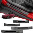 Door Sill Protector Kit for Toyota Highlander 2021 2022 2023 2024 Black Stainless Steel Door Entry Guards for Toyota Highlander Accessories(4 Pcs) (Style2)