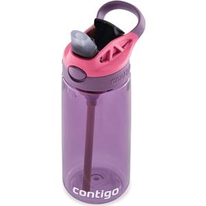 Contigo Aubrey Kids Water Bottle, 20oz, Eggplant, Spill-Proof Lid, Dishwasher Safe, Easy Clean, Purple and Pink (20oz (Pack of 1))